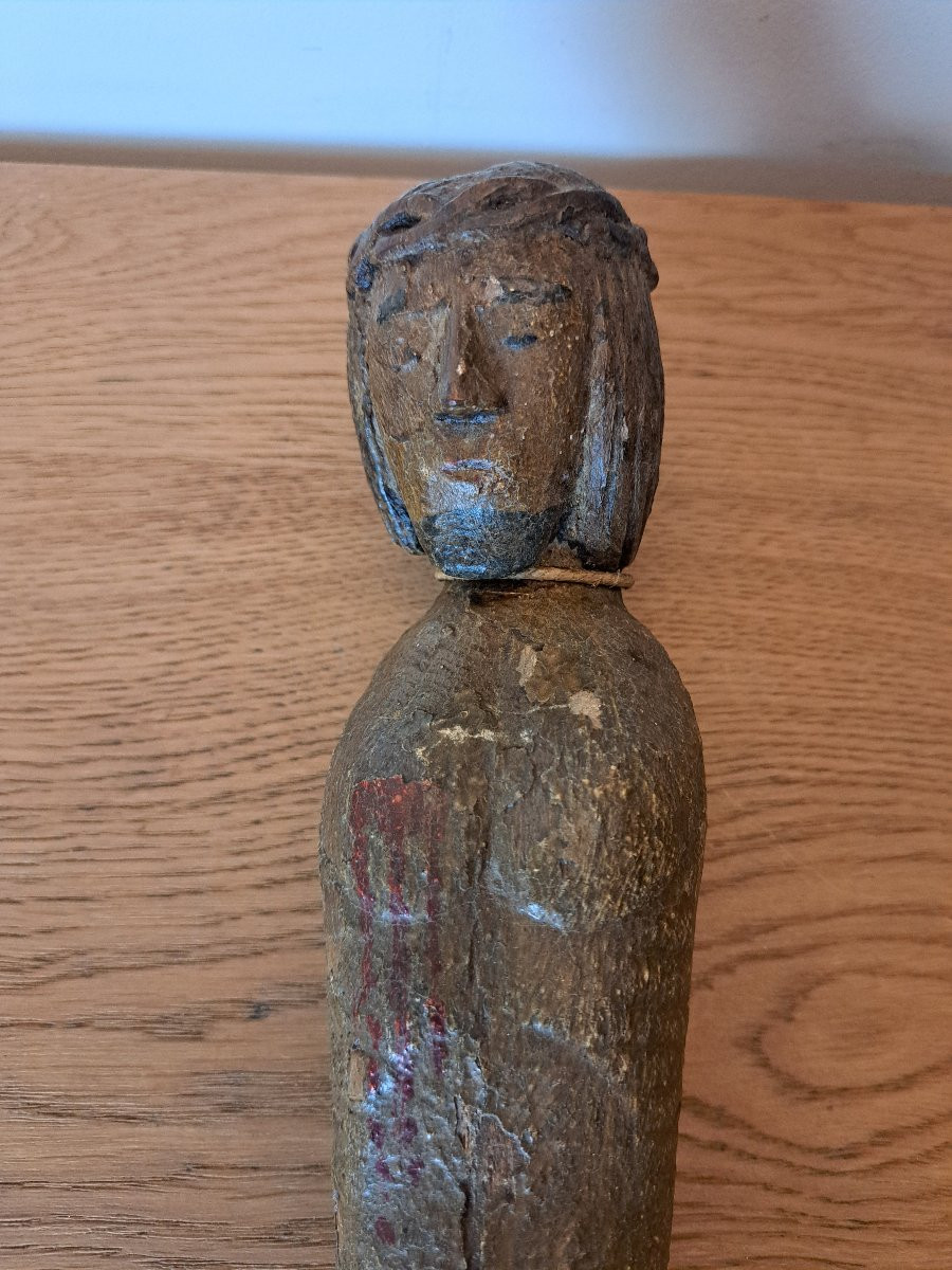 Christ, Polychrome Wood, Gothic. -photo-2