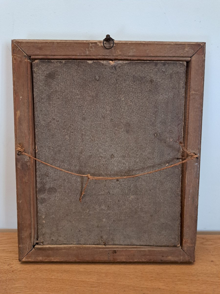 Jeune lingère à l'ouvrage , Huile sur carton , XIX°. -photo-5