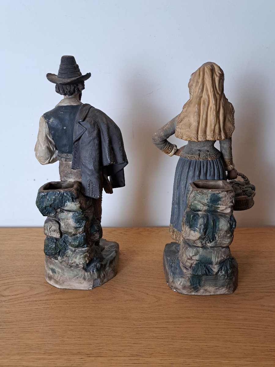 Bernard Bloch, Neapolitan Couple, Terracotta, 19th Century. -photo-3