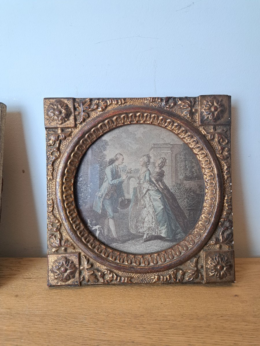 Paire de cadres , Louis XVI , Fin XIX°/Début XX°.-photo-4