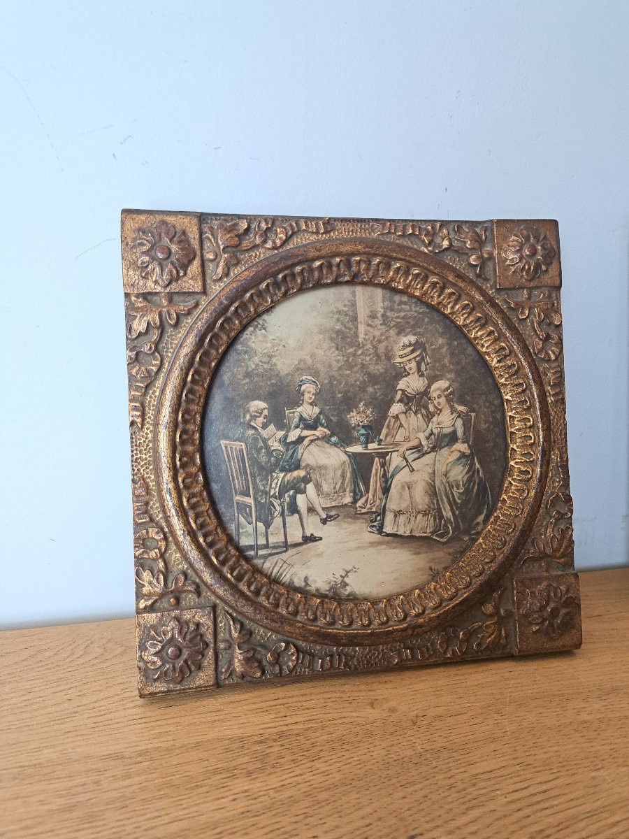 Paire de cadres , Louis XVI , Fin XIX°/Début XX°.-photo-1