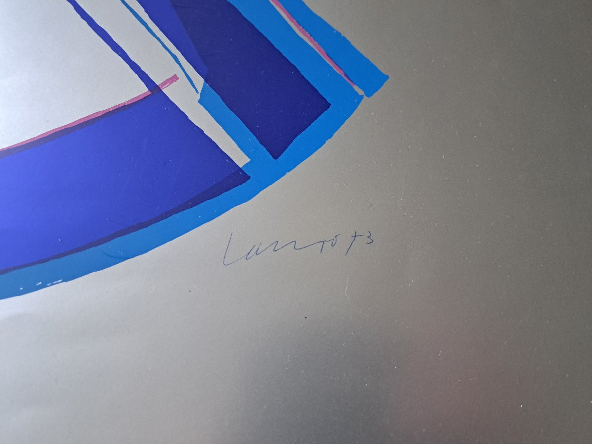 Abstraction , Sérigraphie , Signé , XX°. -photo-4