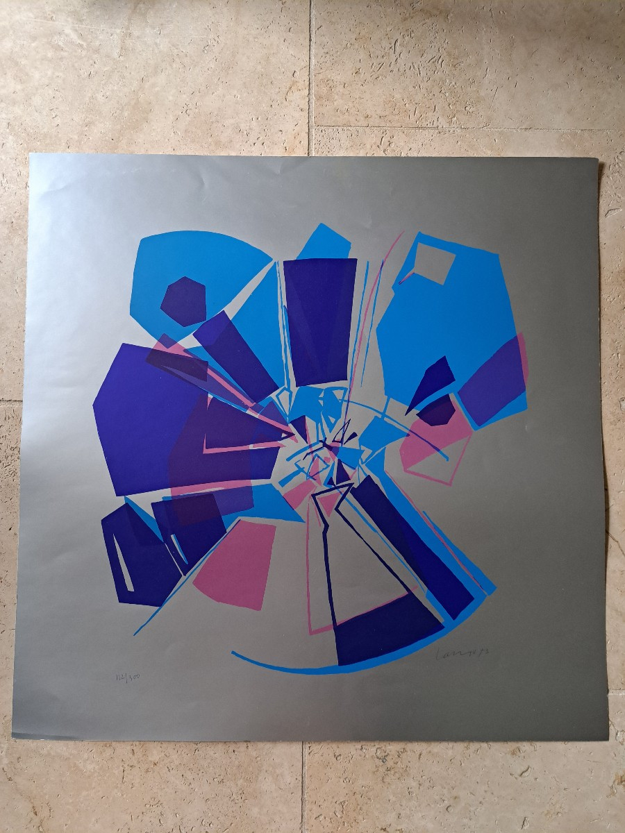 Abstraction , Sérigraphie , Signé , XX°. 