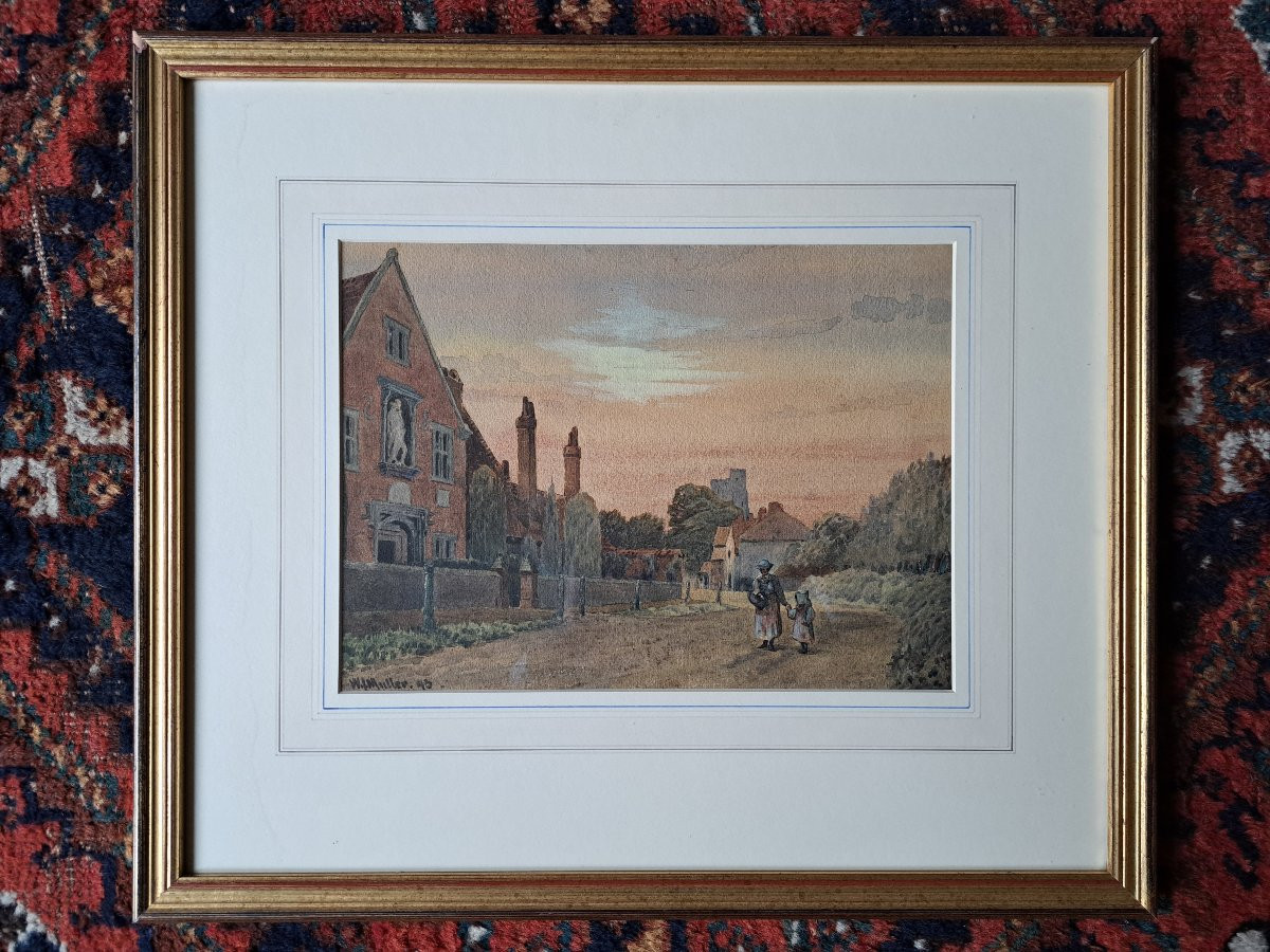 Wjmuller, The Armshouse, Bray, Watercolor, 19th Century. -photo-2