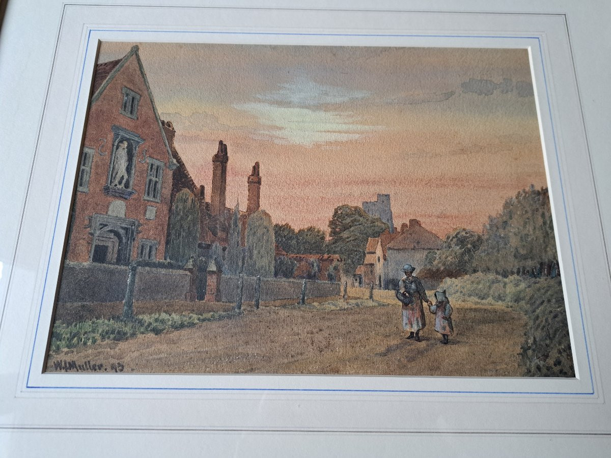 Wjmuller, The Armshouse, Bray, Watercolor, 19th Century. -photo-2