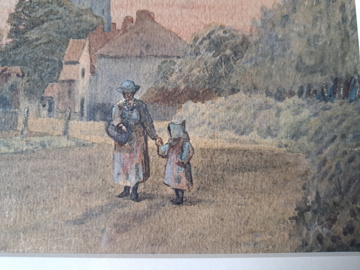 Wjmuller, The Armshouse, Bray, Watercolor, 19th Century. -photo-5