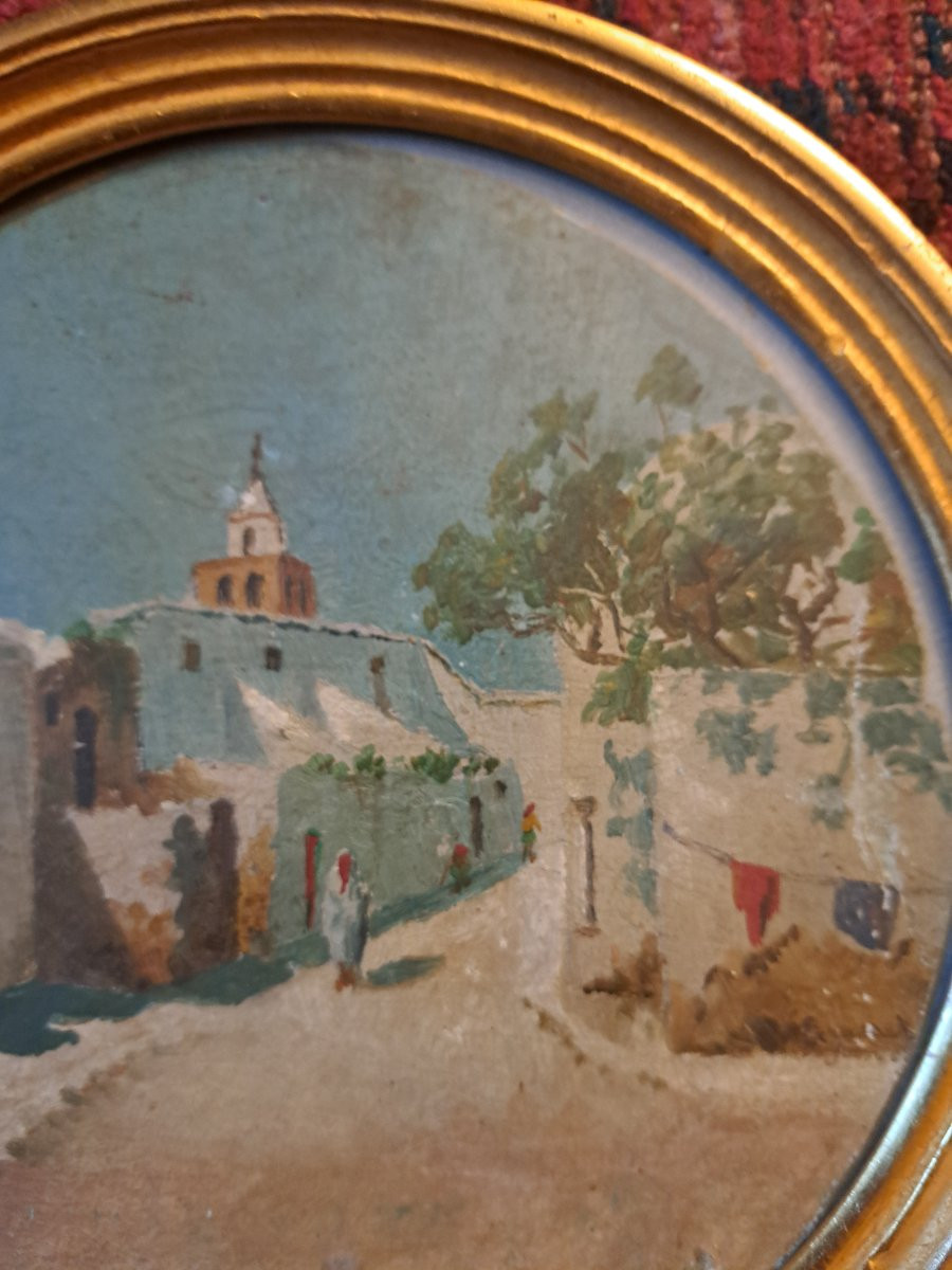 E.Grasset , Scène de rue orientale , Huile sur toile , Fin XIX°/Début XX°. -photo-2