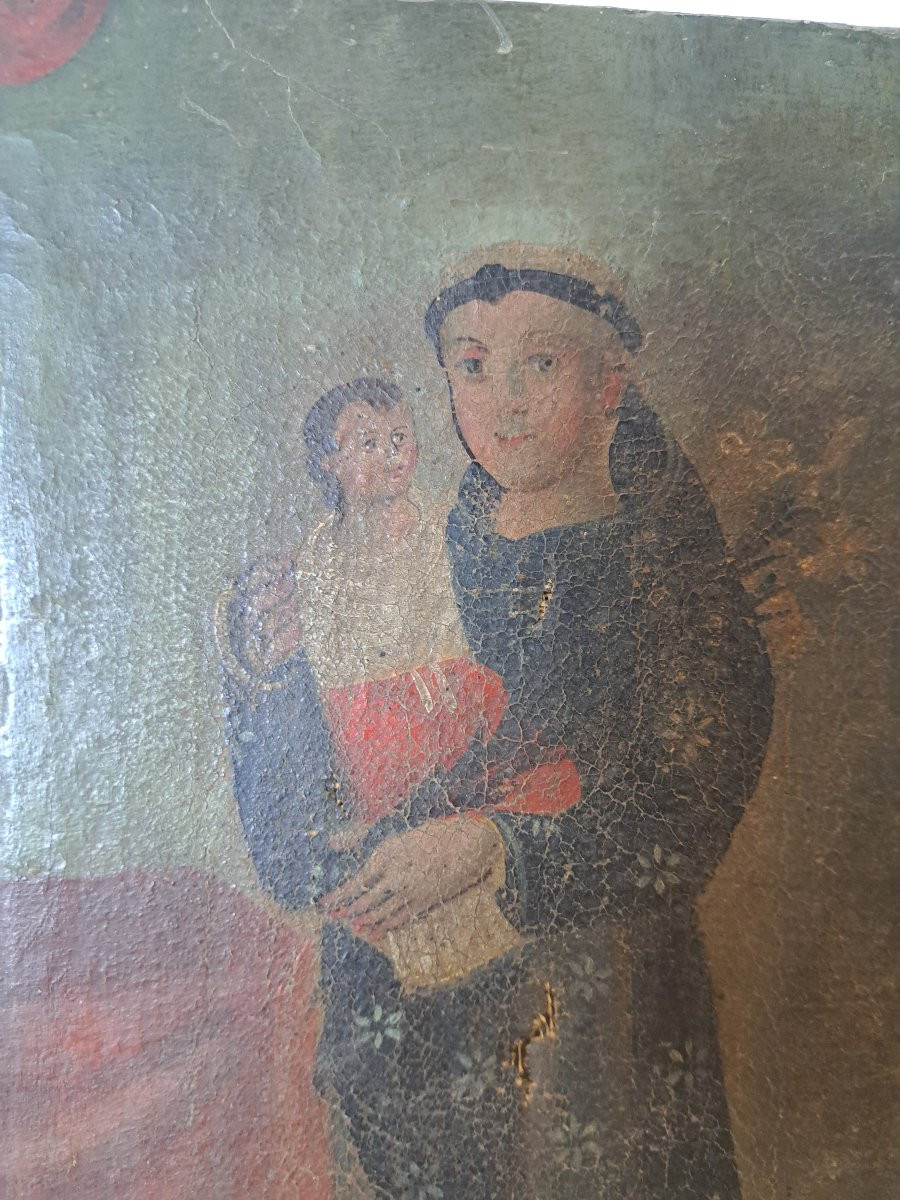 Saint Anthony Of Padua, Oil On Canvas, Late 18th/early 19th Century. -photo-3