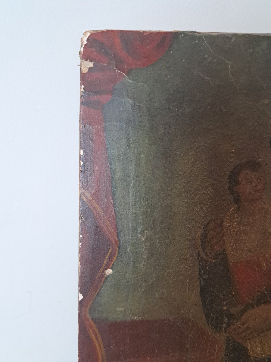 Saint Anthony Of Padua, Oil On Canvas, Late 18th/early 19th Century. -photo-4