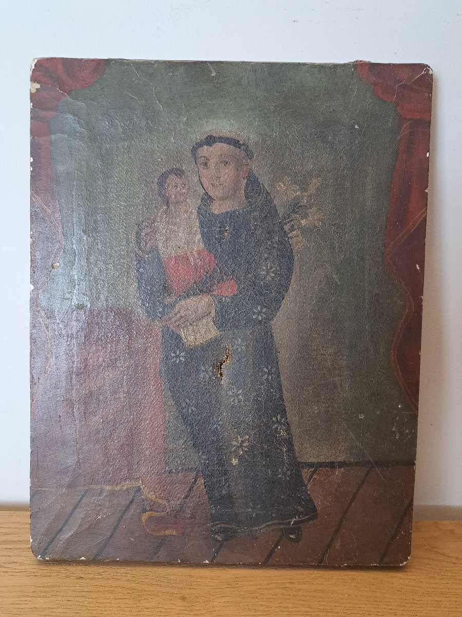 Saint Anthony Of Padua, Oil On Canvas, Late 18th/early 19th Century. 