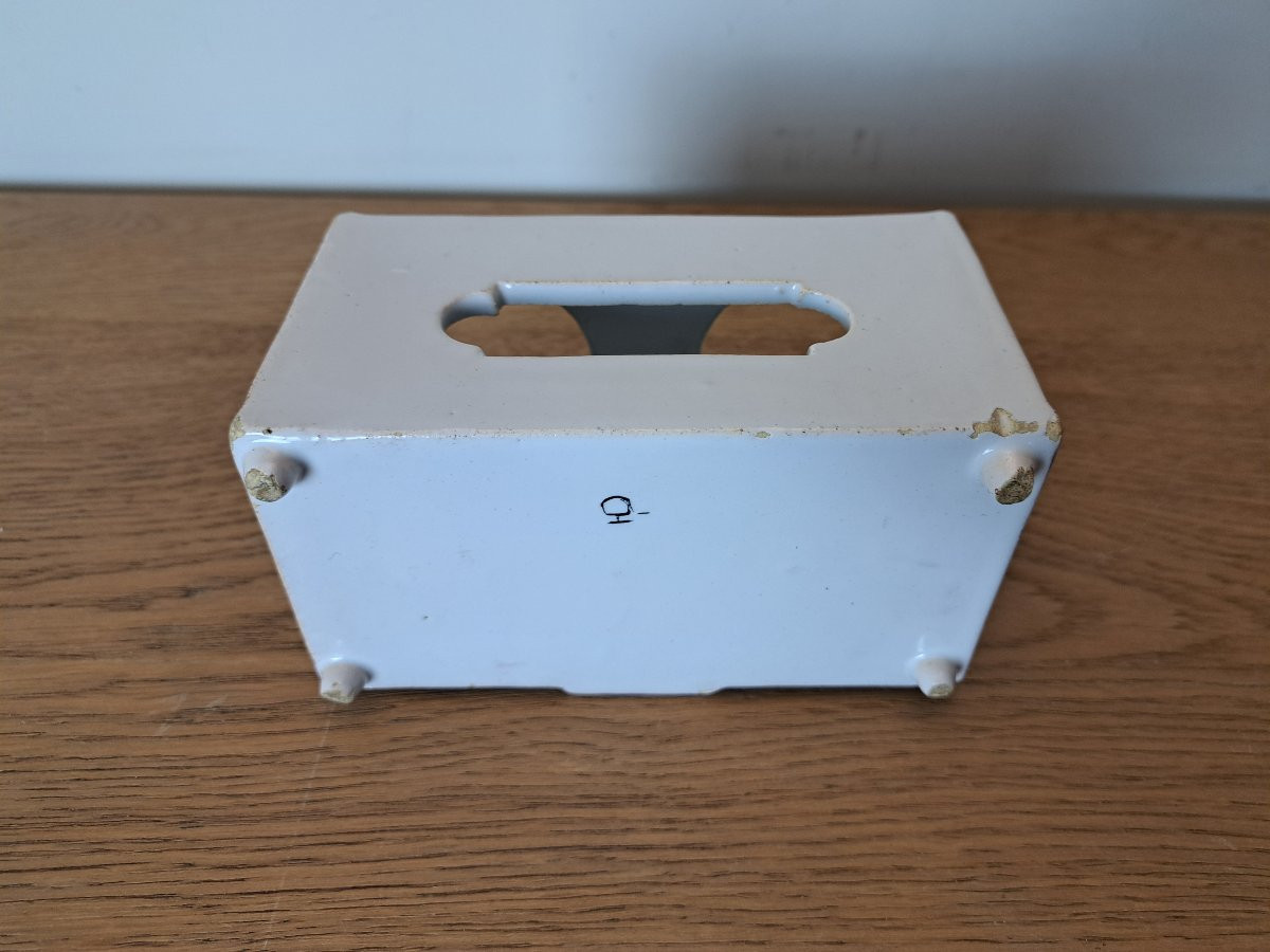 Encrier formant commode , Faïence , signée , XVIII°. -photo-3