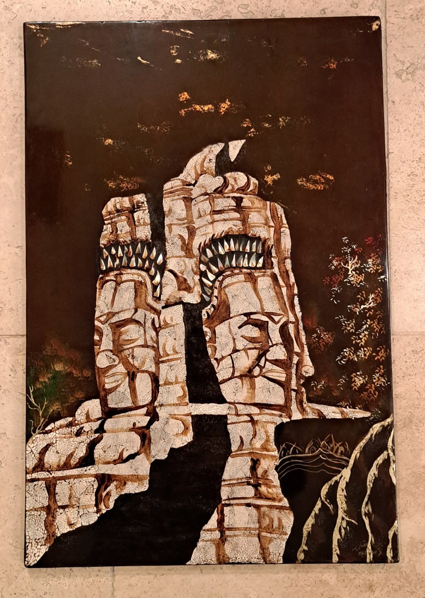 Thanh Lap , Angkor Vat , Panneau de laque , XX°. -photo-3