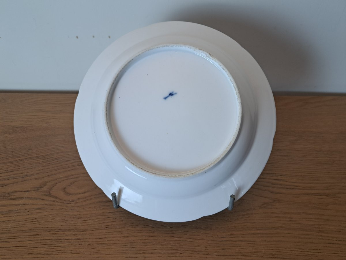 Locré , Porcelaine de Paris , Assiette creuse , Fleurs , Fin XVIII°. -photo-4