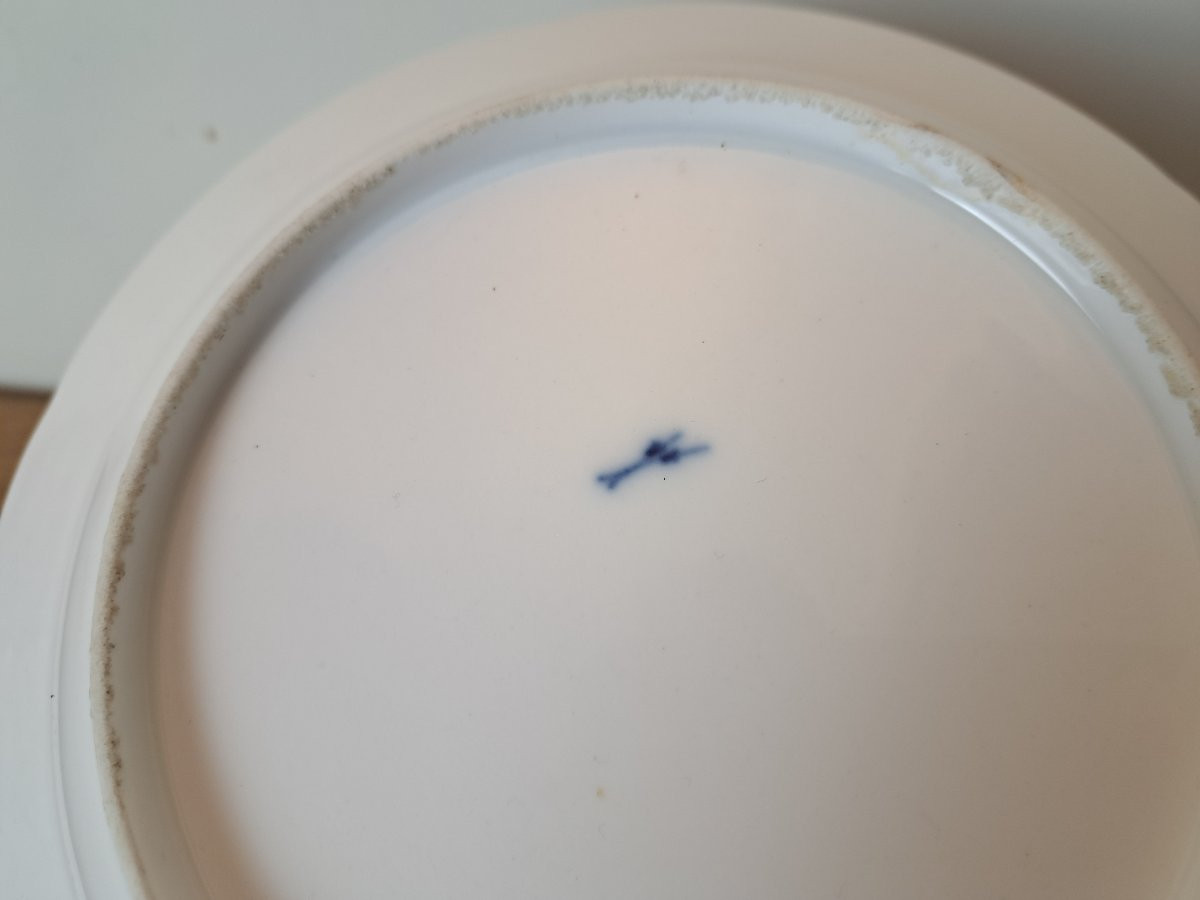 Locré , Porcelaine de Paris , Assiette creuse , Fleurs , Fin XVIII°. -photo-3