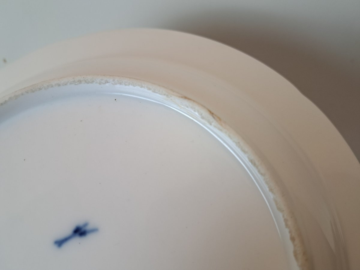 Locré , Porcelaine de Paris , Assiette creuse , Fleurs , Fin XVIII°. -photo-4