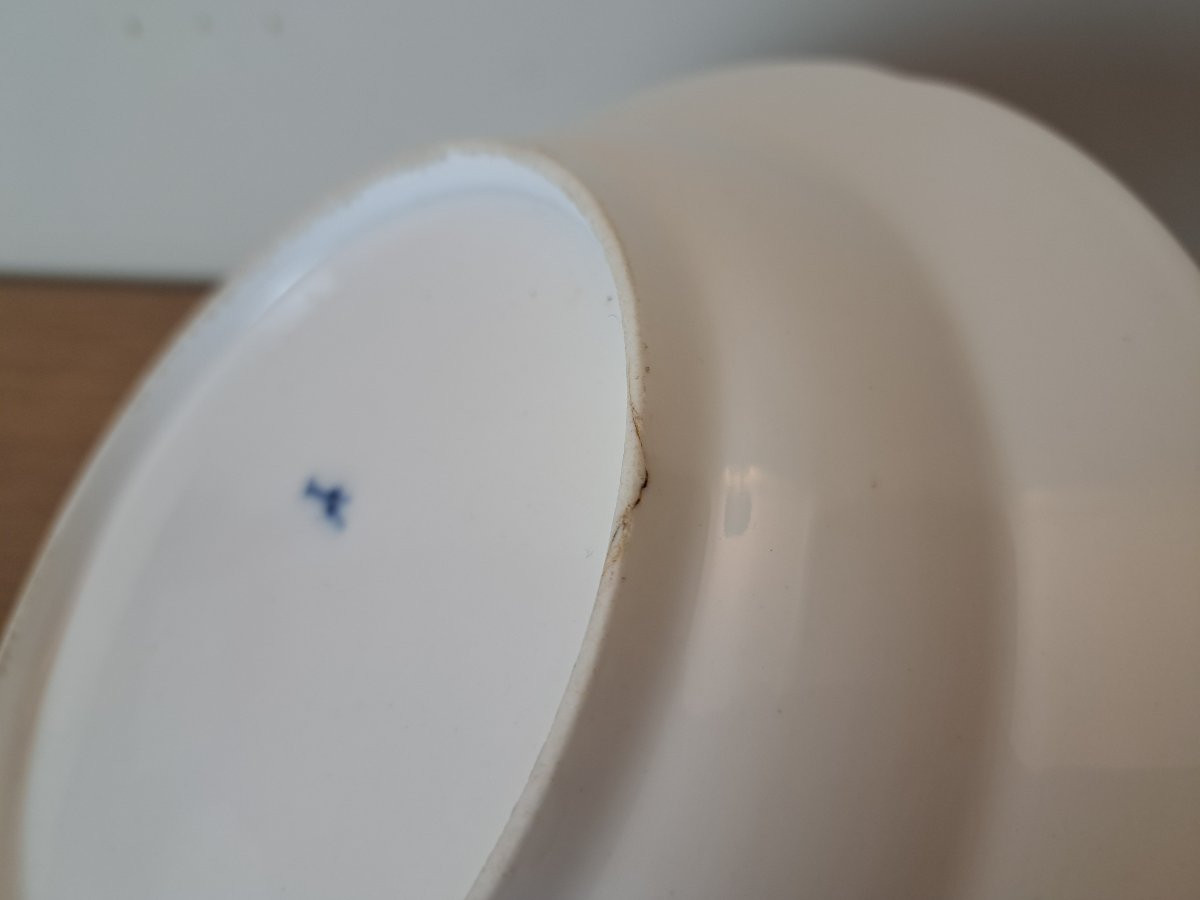 Locré , Porcelaine de Paris , Assiette creuse , Fleurs , Fin XVIII°. -photo-5