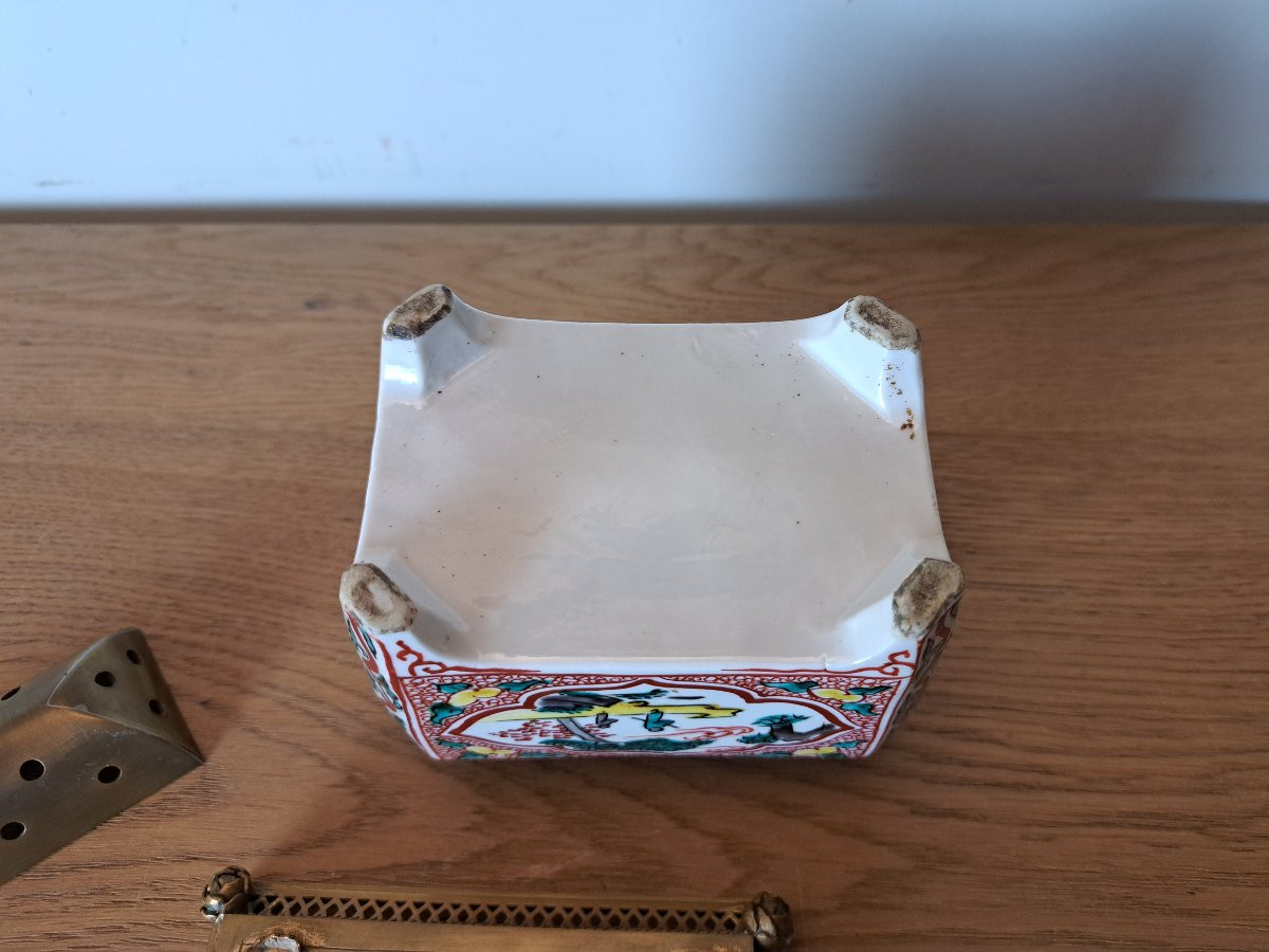 Japan, Incense Burner, Porcelain, Bronze, Late 19th/early 20th Century. -photo-2