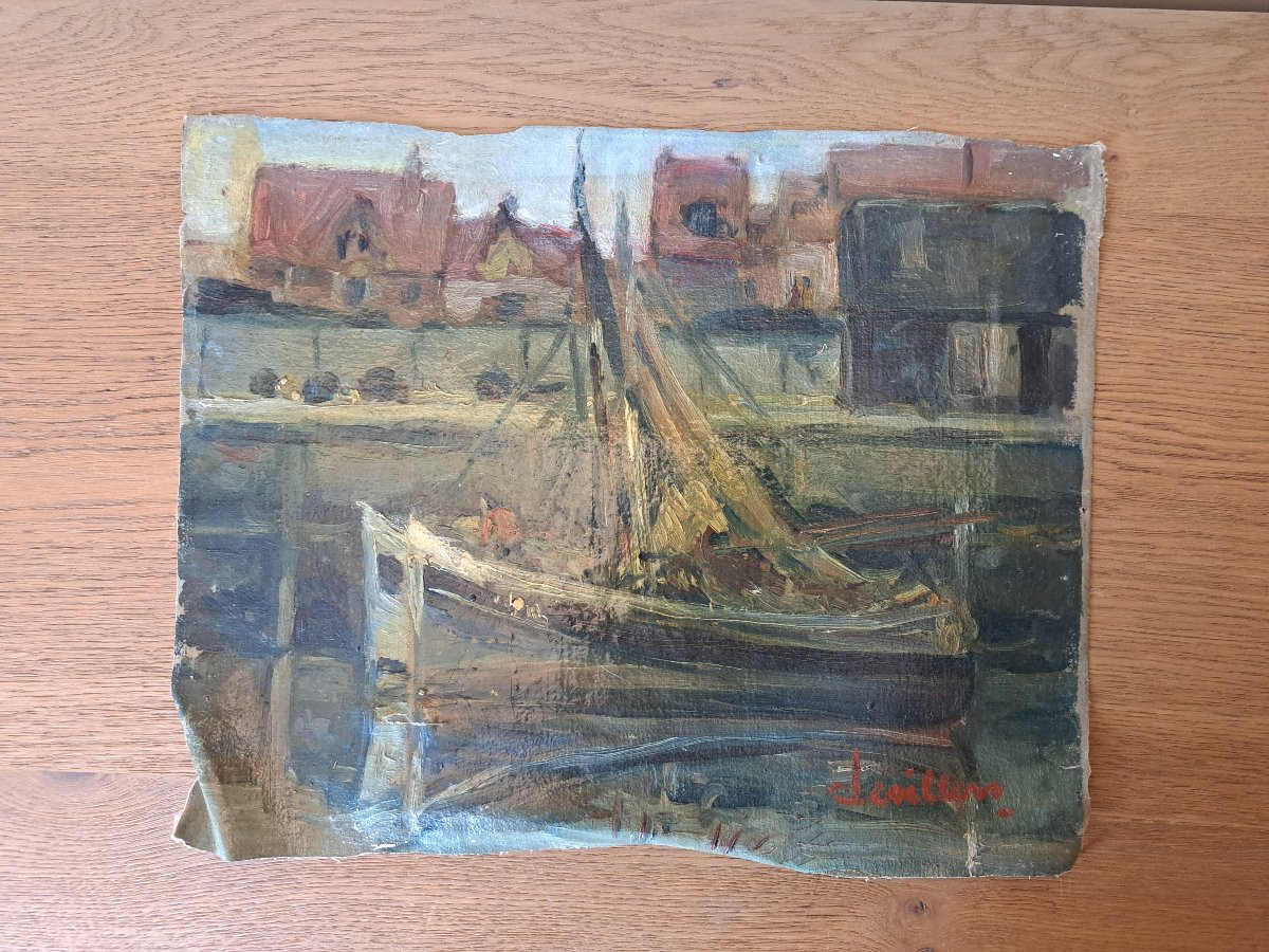 Belgian School, Nieuport, Oil On Canvas, Signed, 20th Century. -photo-2
