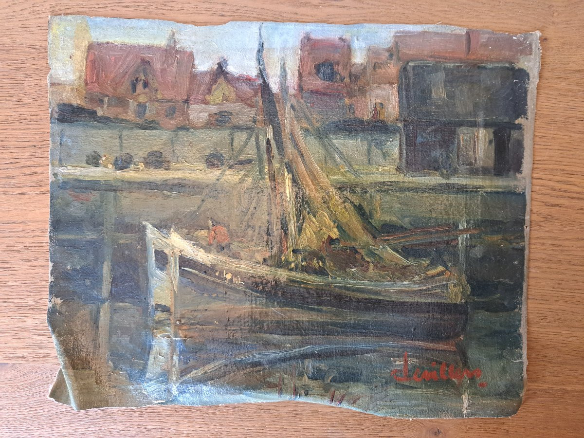 Belgian School, Nieuport, Oil On Canvas, Signed, 20th Century. -photo-3