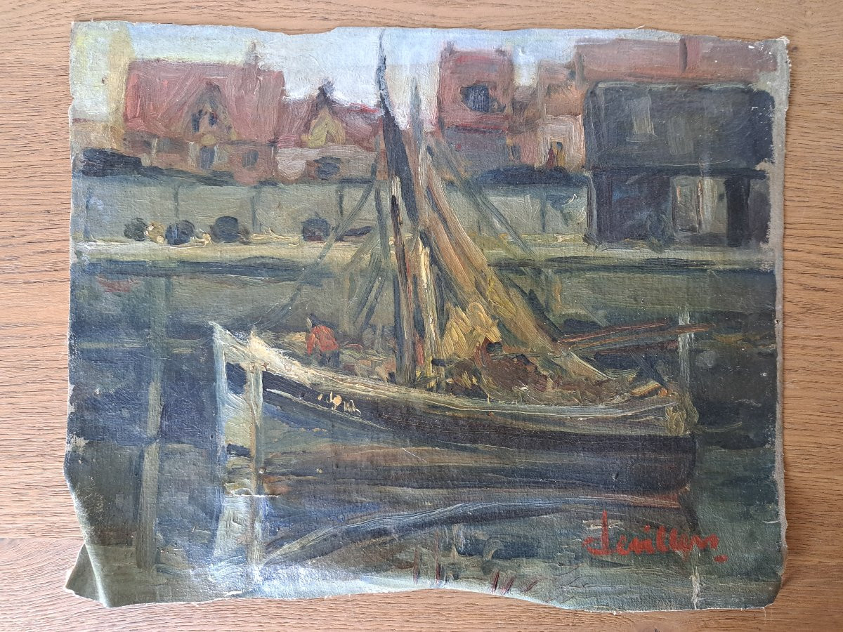 Belgian School, Nieuport, Oil On Canvas, Signed, 20th Century. -photo-3