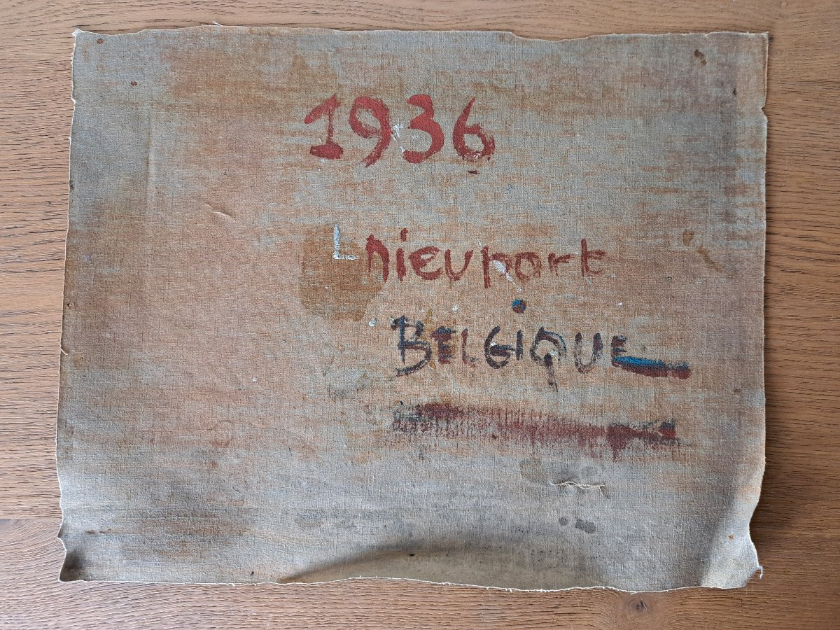 Belgian School, Nieuport, Oil On Canvas, Signed, 20th Century. -photo-6