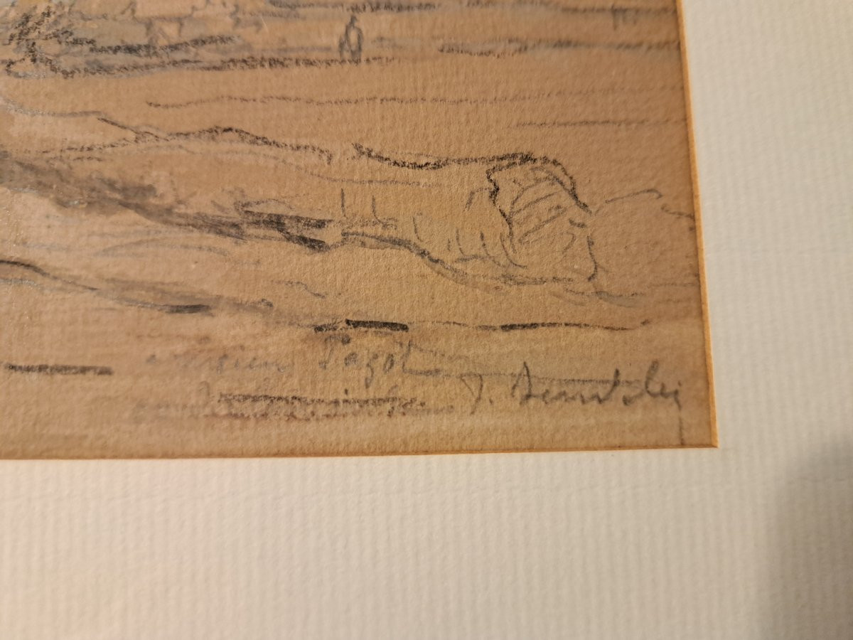 Vue de village , Dessin XIX°. -photo-8