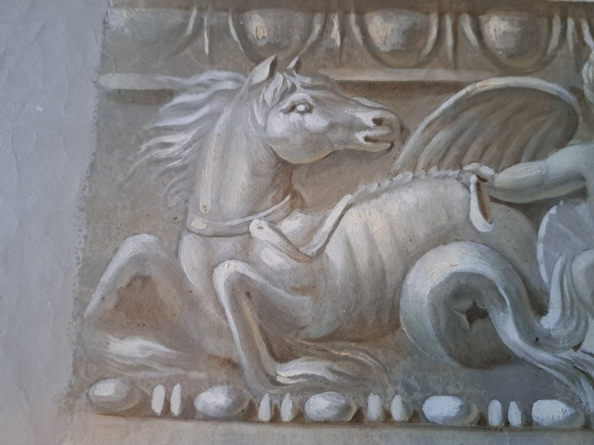 Neo-greek Frieze, Gouache, 19th Century. -photo-5