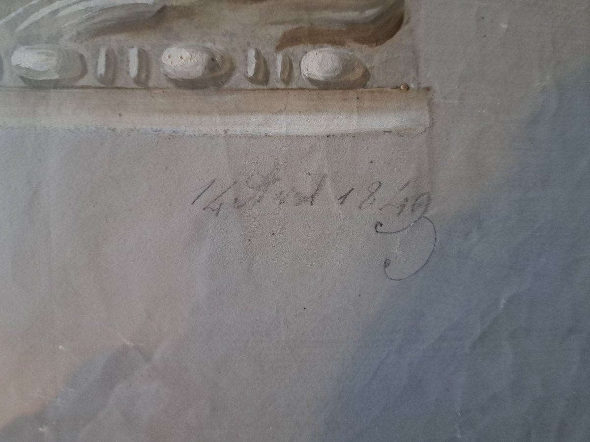 Neo-greek Frieze, Gouache, 19th Century. -photo-6