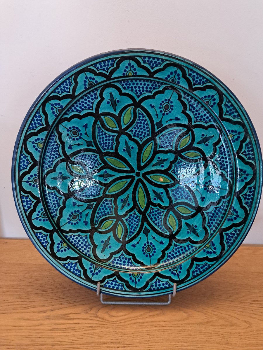 Wall Plate, Safi Faience, Serghini, Morocco, 20th Century. -photo-2