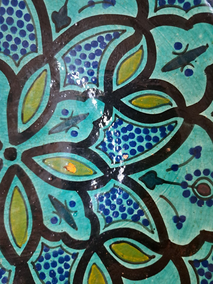 Wall Plate, Safi Faience, Serghini, Morocco, 20th Century. -photo-3