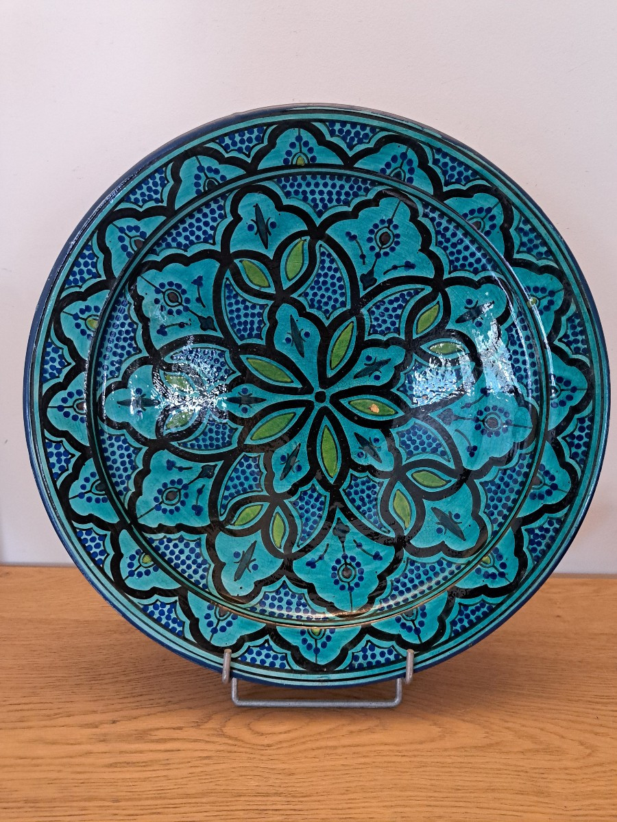 Wall Plate, Safi Faience, Serghini, Morocco, 20th Century. 
