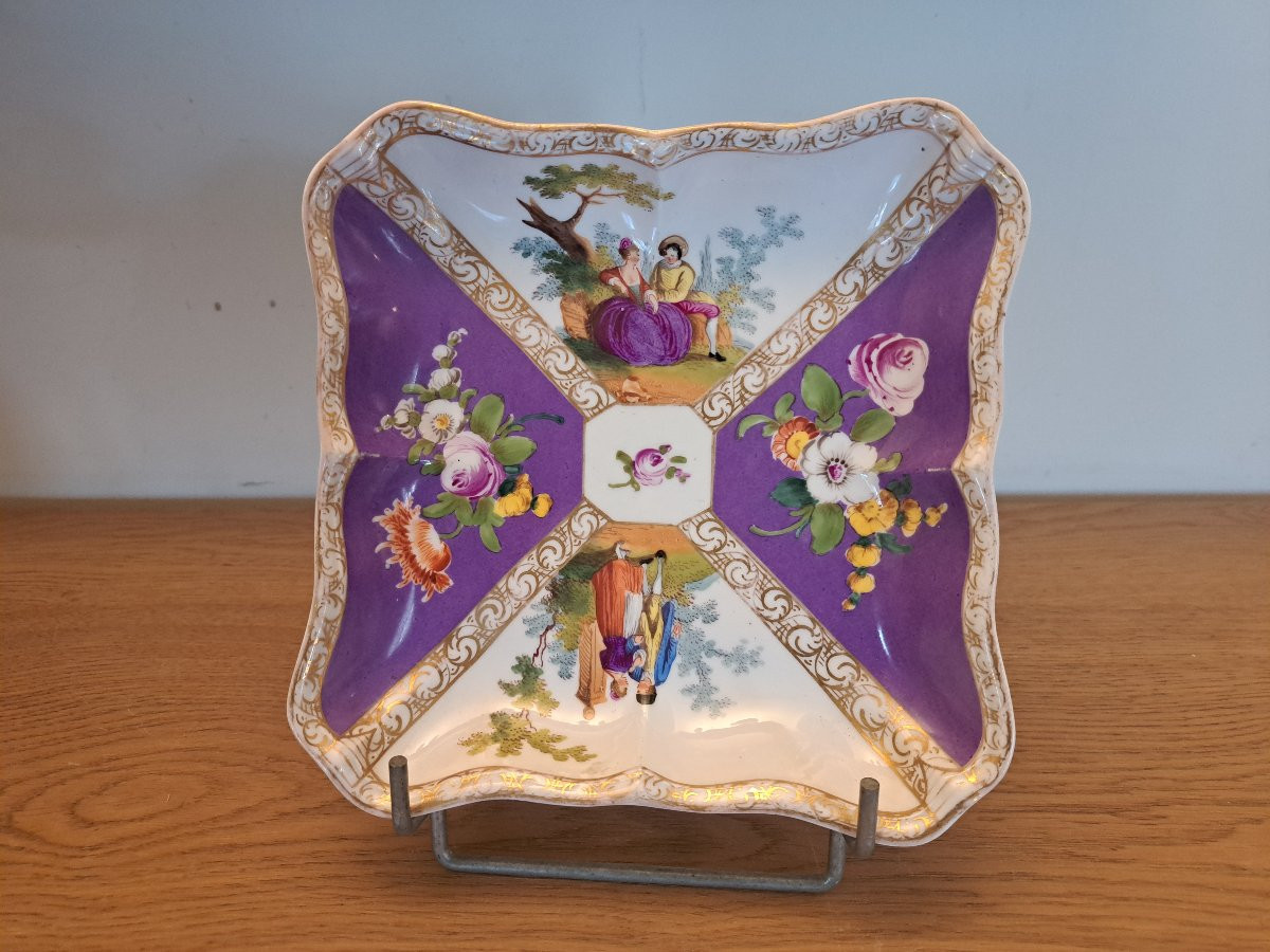 Jatte à bord mouvementé , Porcelaine de Meissen , Fin XIX°/1900 . -photo-1