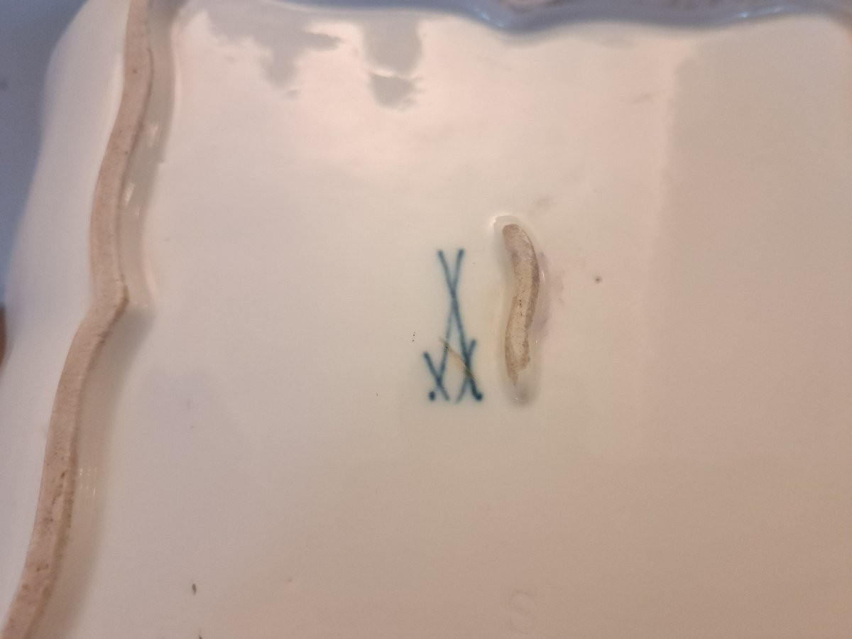 Jatte à bord mouvementé , Porcelaine de Meissen , Fin XIX°/1900 . -photo-4