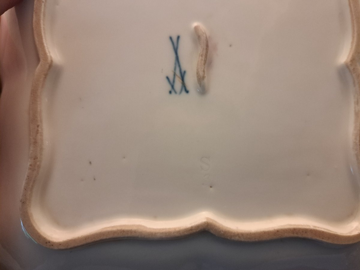 Jatte à bord mouvementé , Porcelaine de Meissen , Fin XIX°/1900 . -photo-8