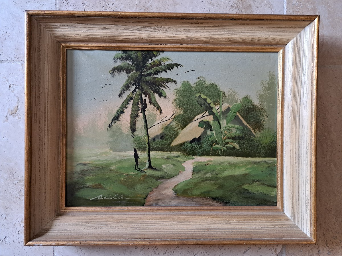 Thanh Châu, Vietnamese Landscape, Oil On Canvas, 20th Century. 