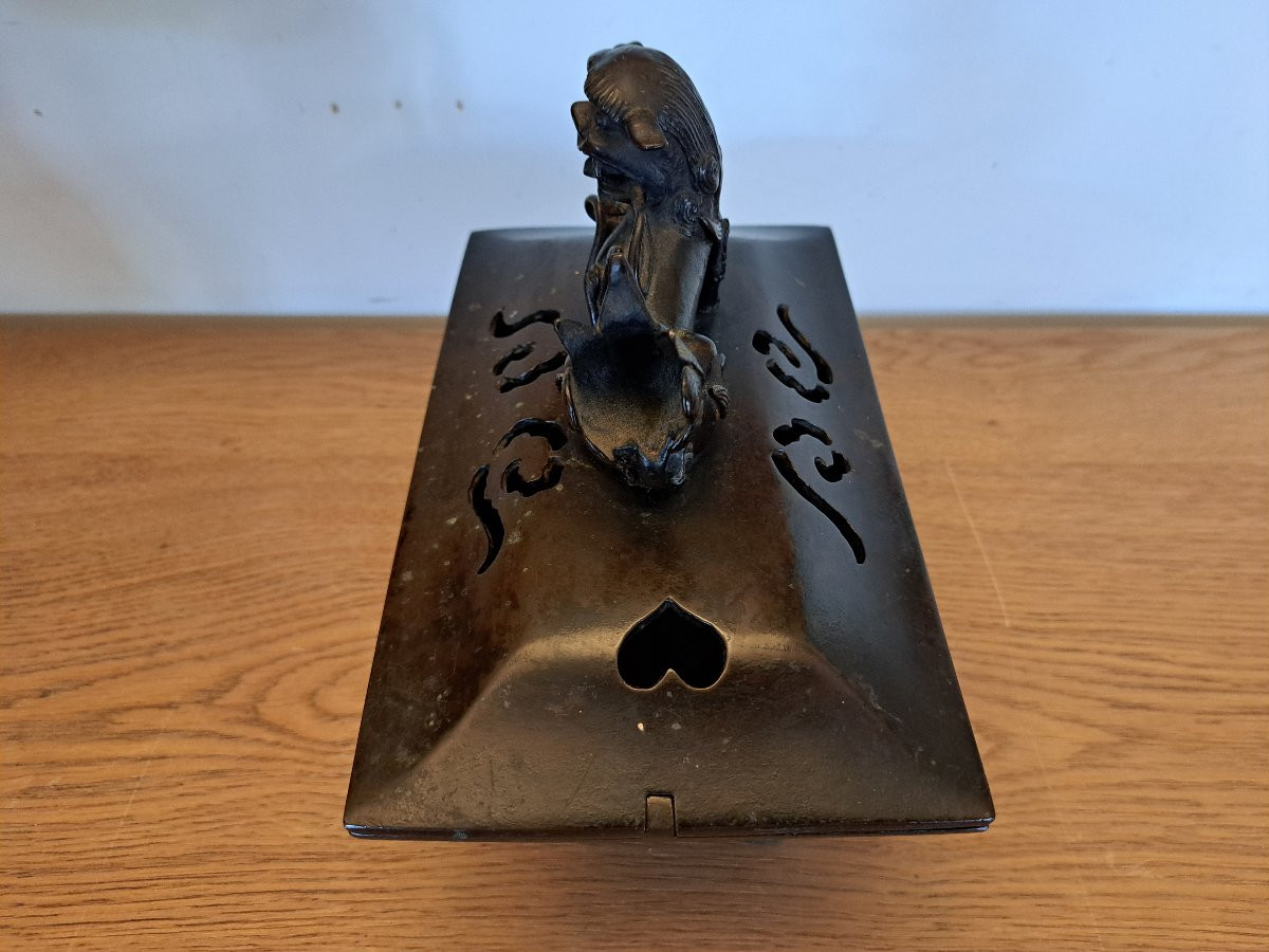 China, Incense Burner, Bronze, 19th Century. -photo-2
