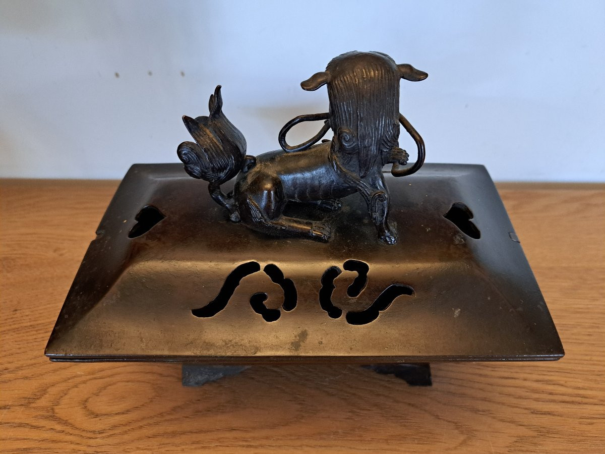 China, Incense Burner, Bronze, 19th Century. -photo-4