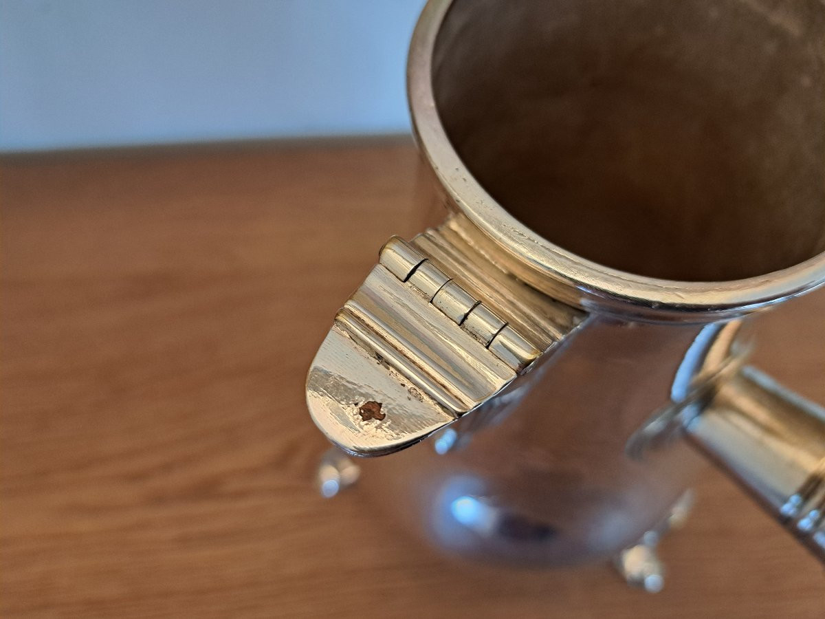 Large Chocolate Pot, Silver-plated Metal, 18th Century. -photo-7