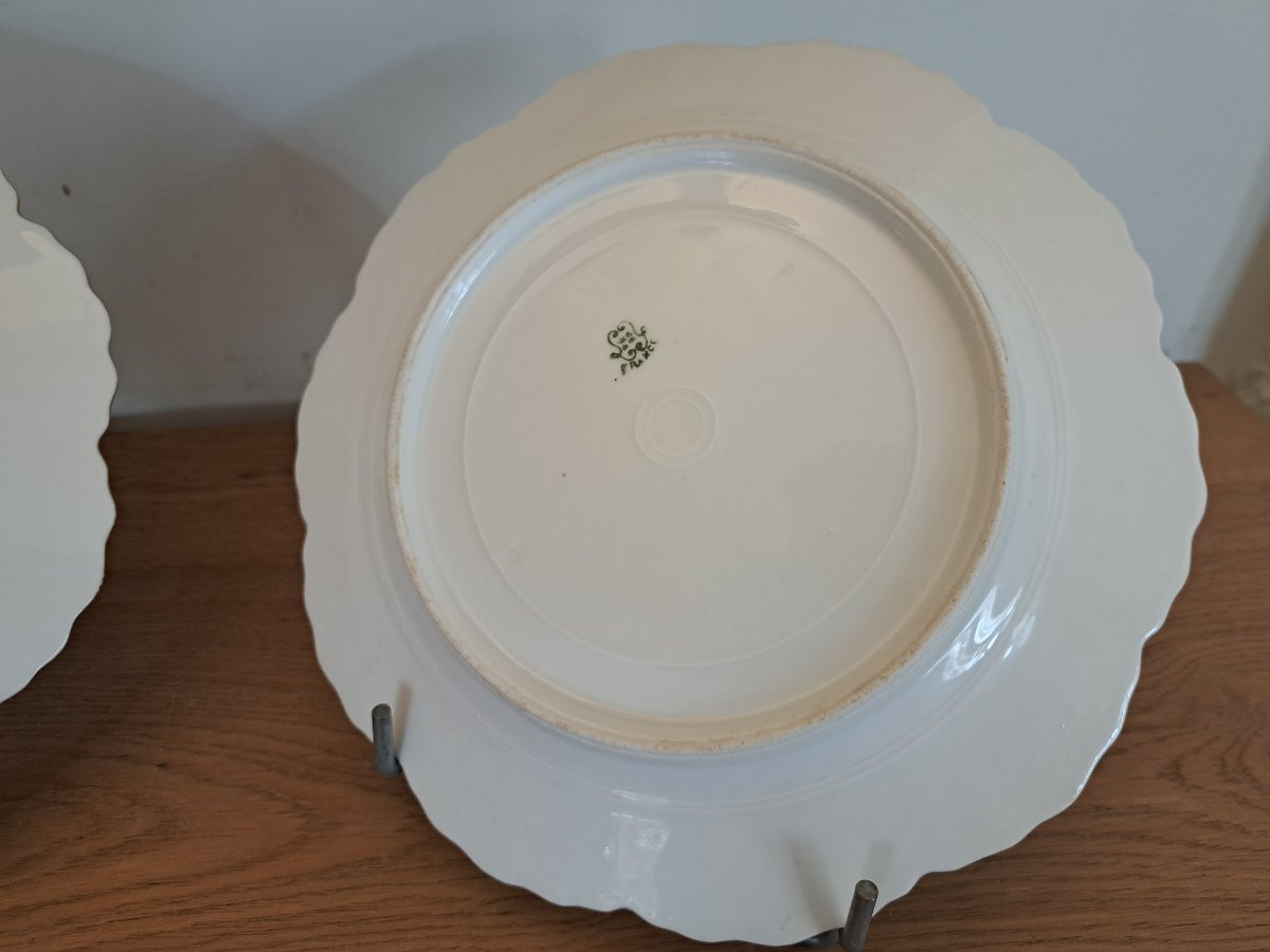 William Guérin , Paire d'assiettes , Poissons , Limoges , Début XX°. -photo-3