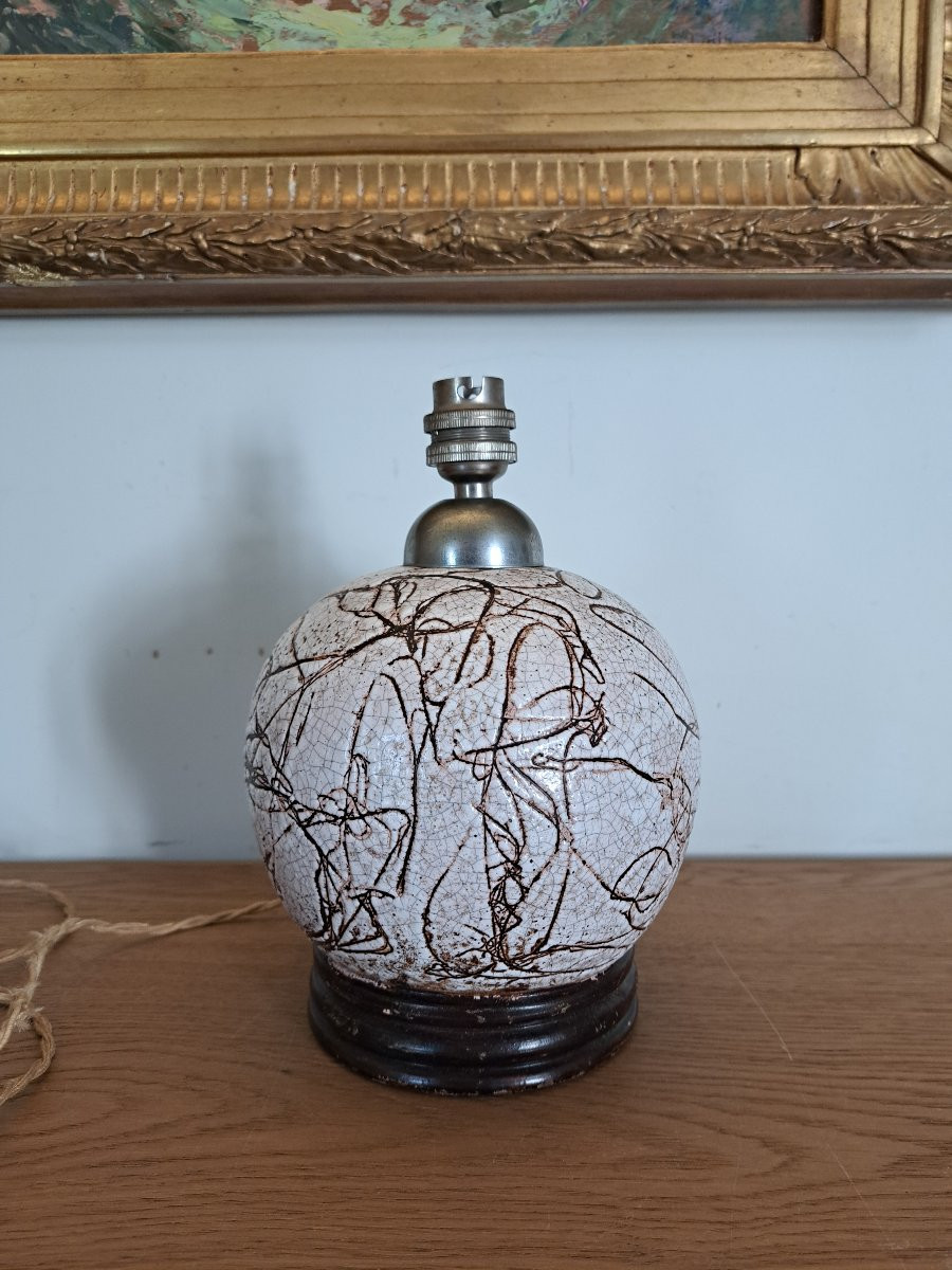 Art Deco Lamp, Ceramic, 20th Century. -photo-3