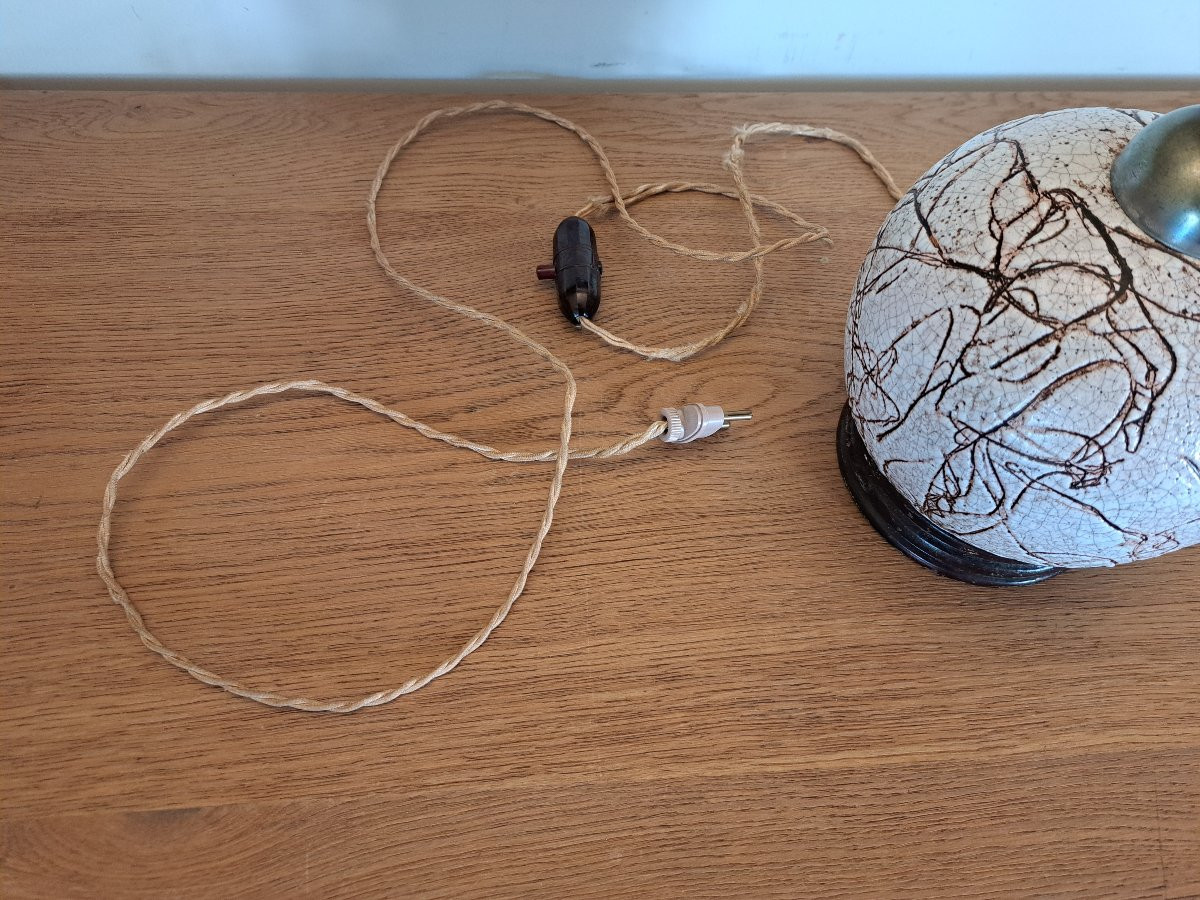 Art Deco Lamp, Ceramic, 20th Century. -photo-5