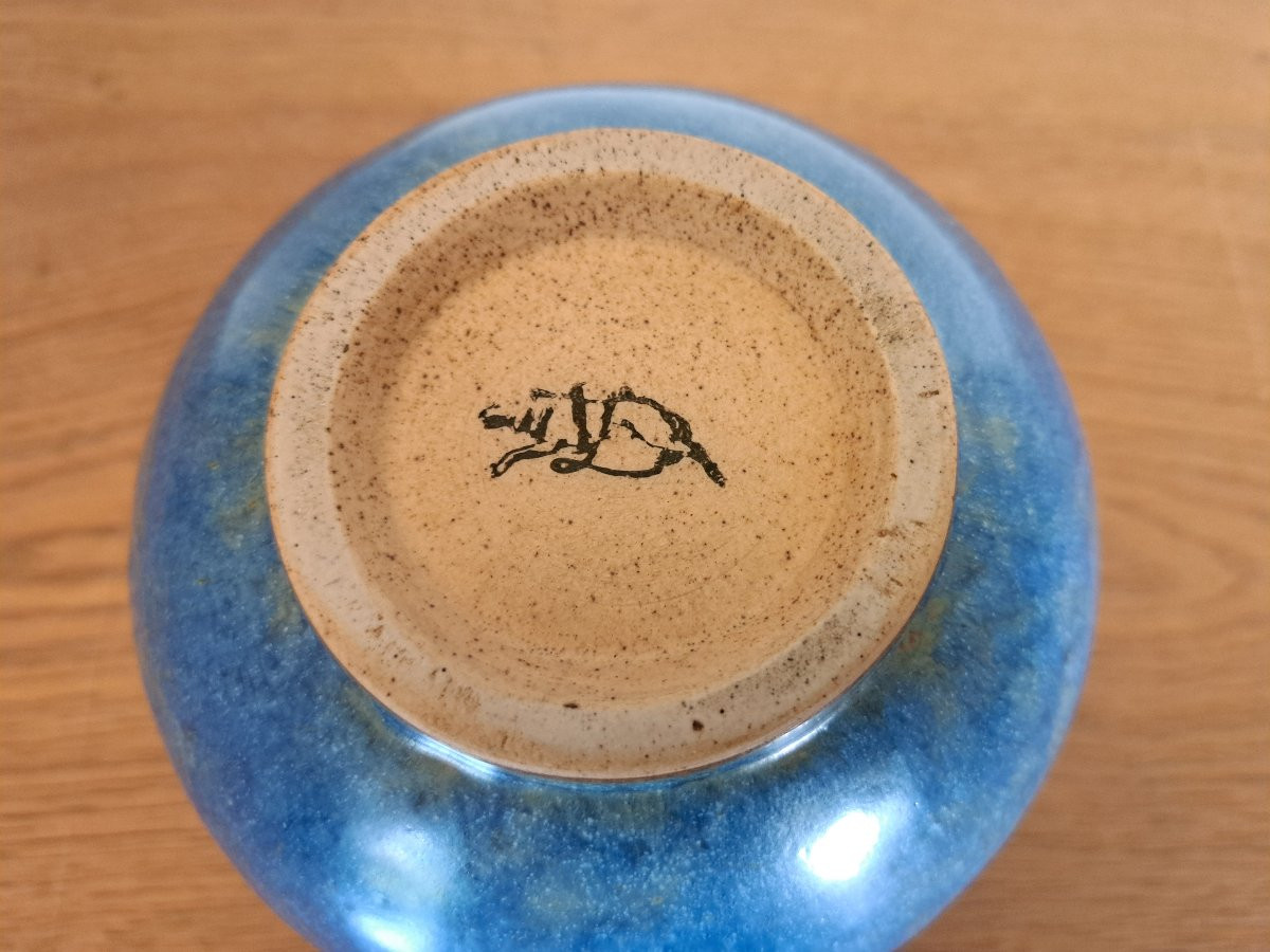 Louis Lourioux , Vase Rond , Grès de Foëcy , Art Déco , XX°. -photo-6