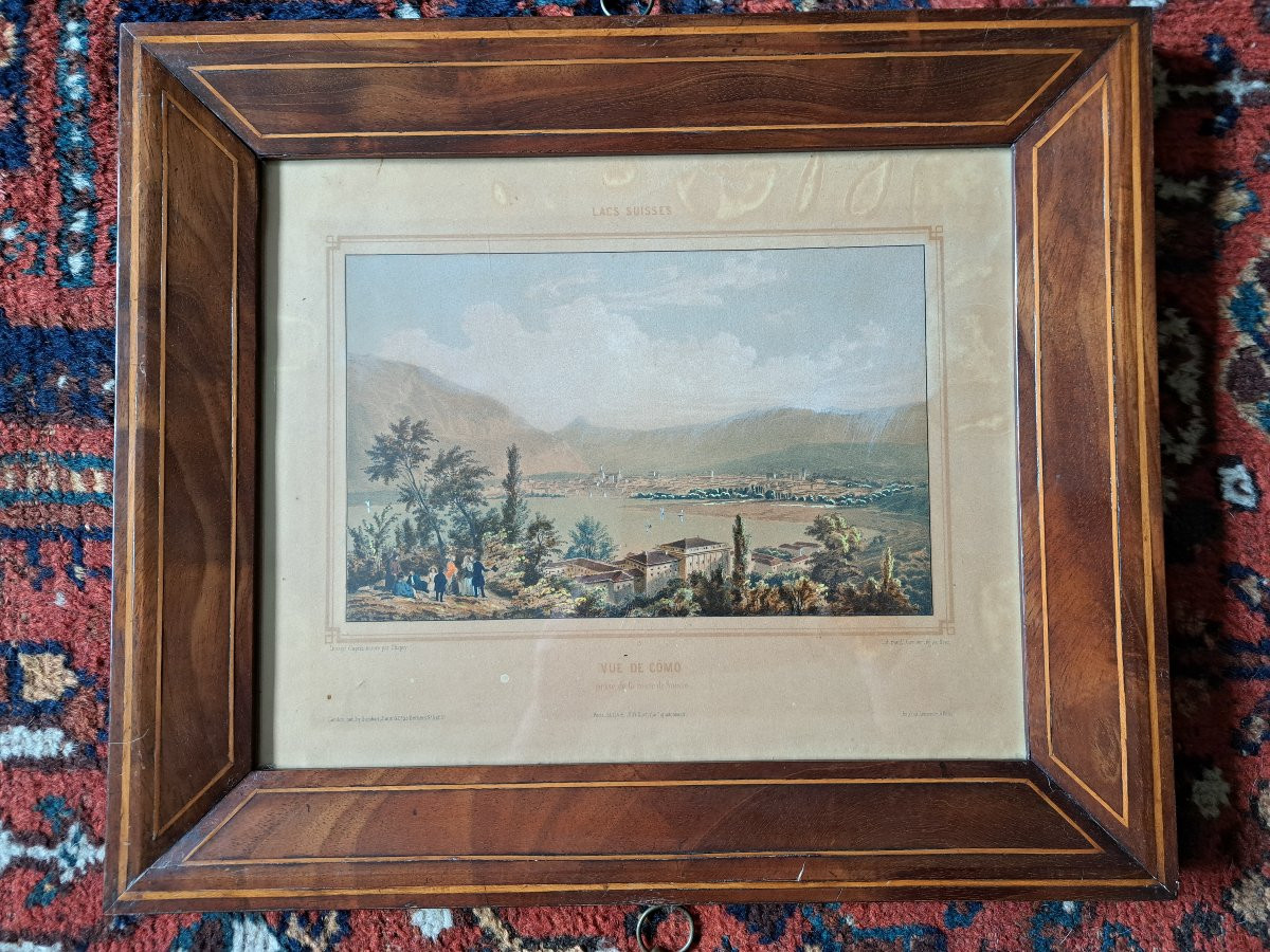 Paire de cadres , Placage d'acajou , Sycomore , XIX°. -photo-3