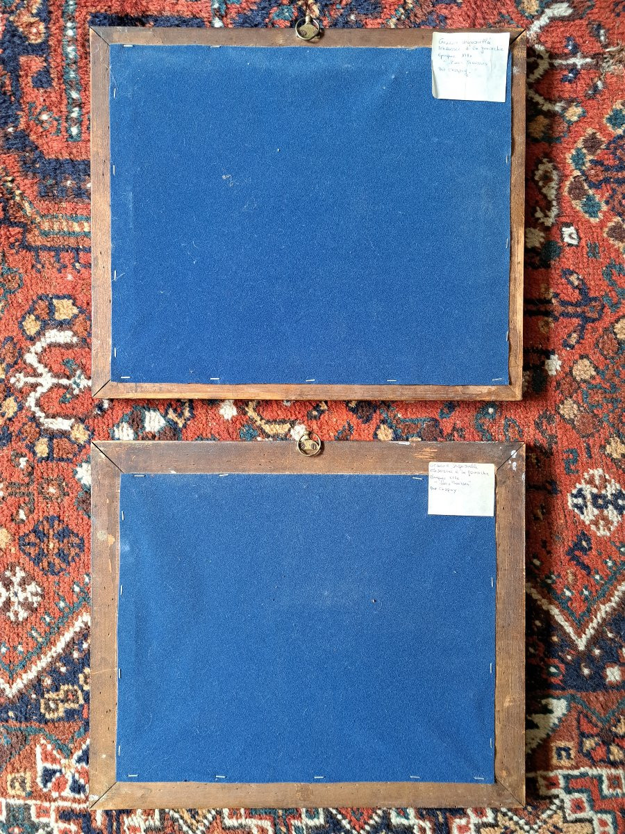 Paire de cadres , Placage d'acajou , Sycomore , XIX°. -photo-5