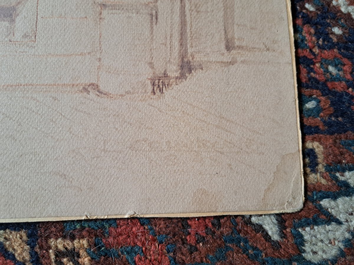 Grand dessin d'Architecture , Hotel de Saint Simon , Angoulême, XX°. -photo-3