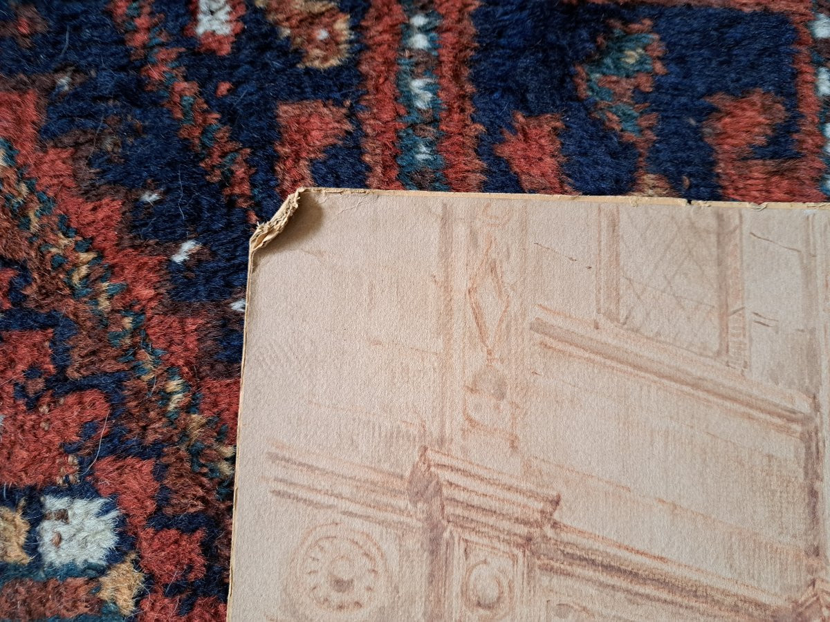 Grand dessin d'Architecture , Hotel de Saint Simon , Angoulême, XX°. -photo-2