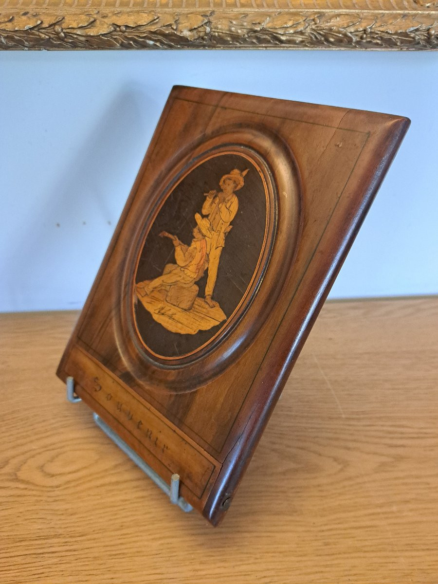 Nice Marquetry, Folding Mirror, Late 19th/early 20th Century. -photo-2