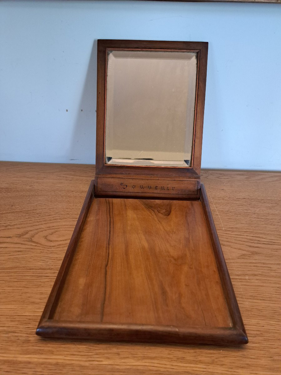 Nice Marquetry, Folding Mirror, Late 19th/early 20th Century. -photo-3