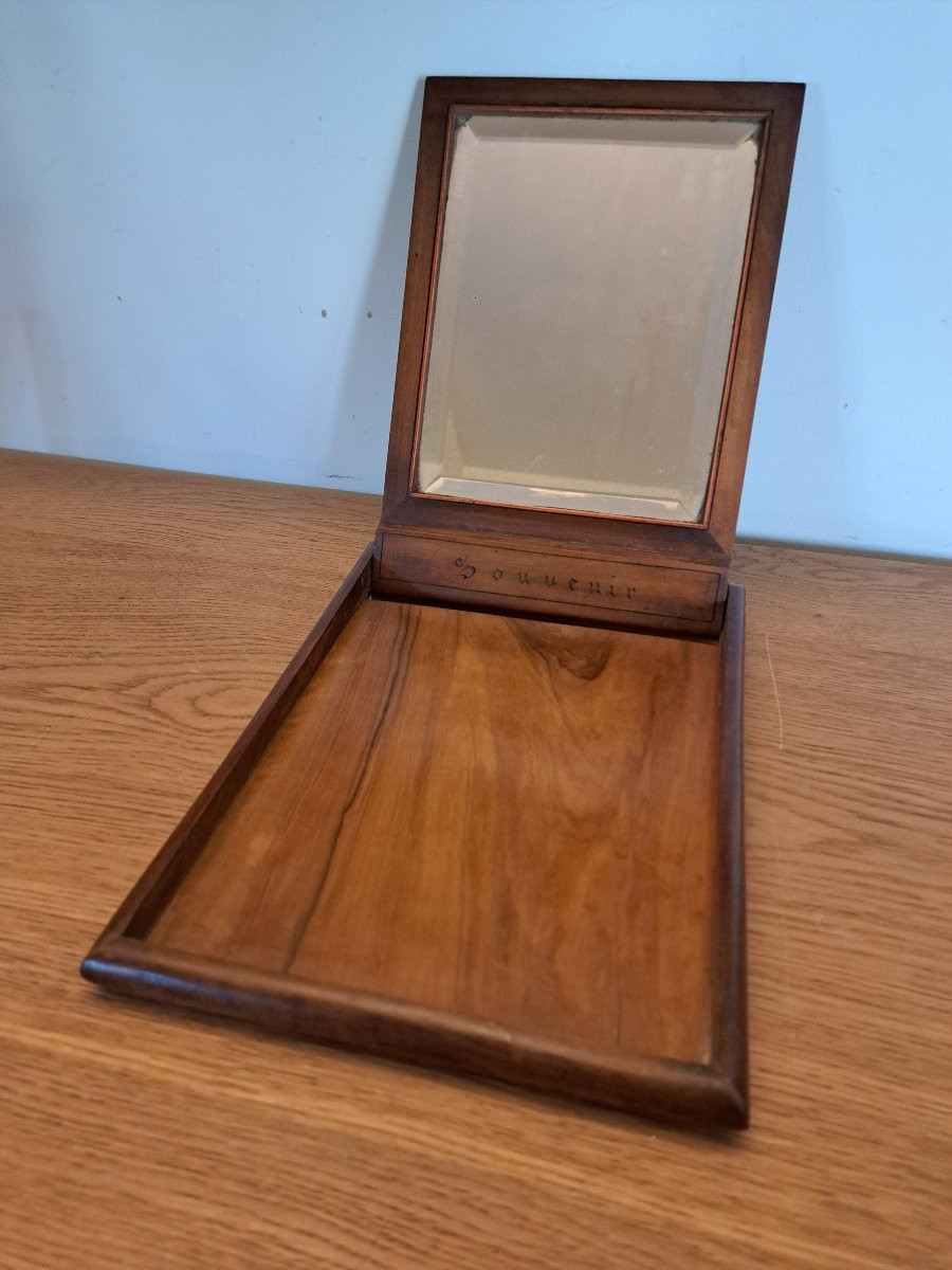 Nice Marquetry, Folding Mirror, Late 19th/early 20th Century. -photo-4