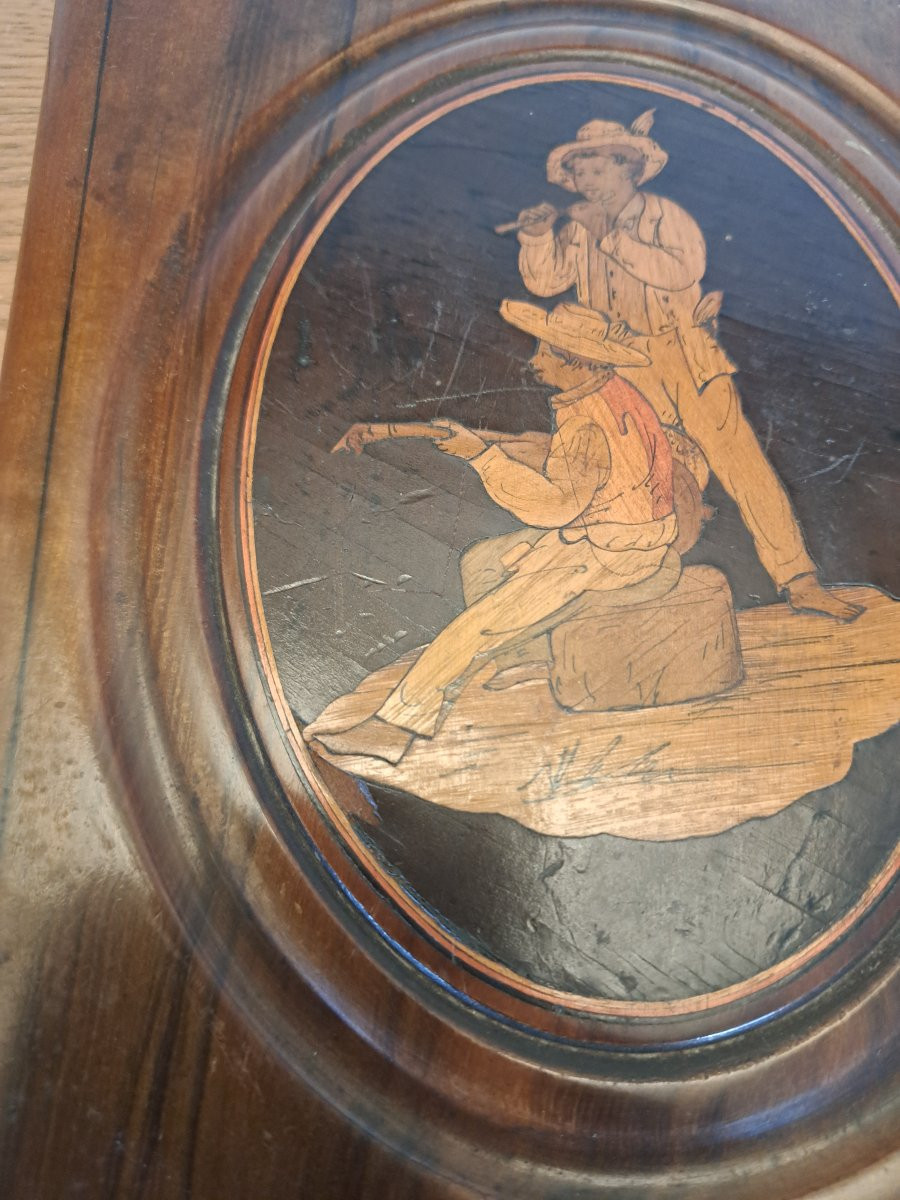 Nice Marquetry, Folding Mirror, Late 19th/early 20th Century. -photo-5